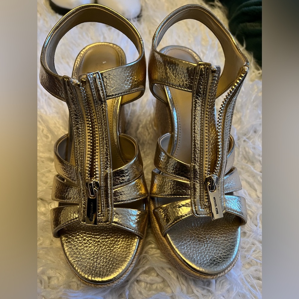 Michael Kors Metallic Gold wedge